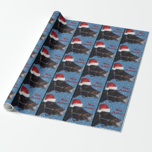 Pony Santa Christmas Greeting Wrapping Paper