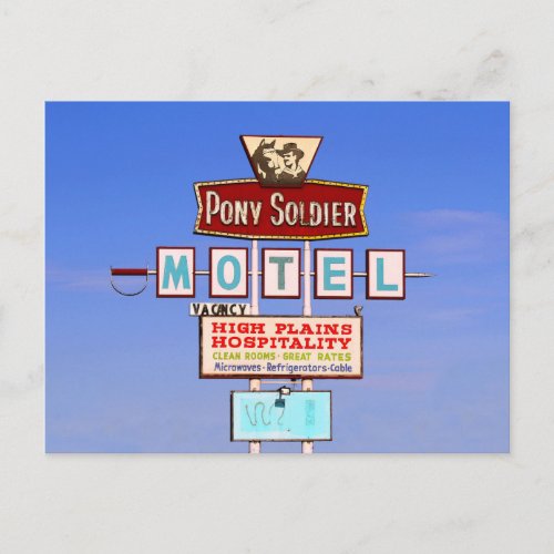 Pony Soldier Motel Sign Tucumcari NM Postcard