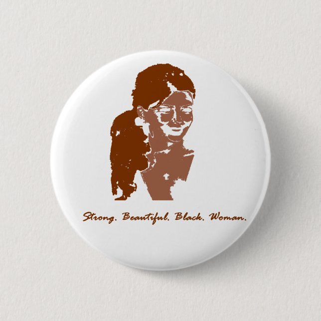 Pony Tailed Sista Button (Front)