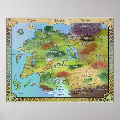 Ponyfinder Everglow Map Poster