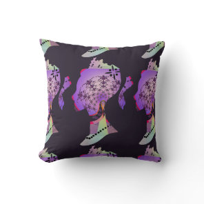 Ponytail Princess  Throw Pillow