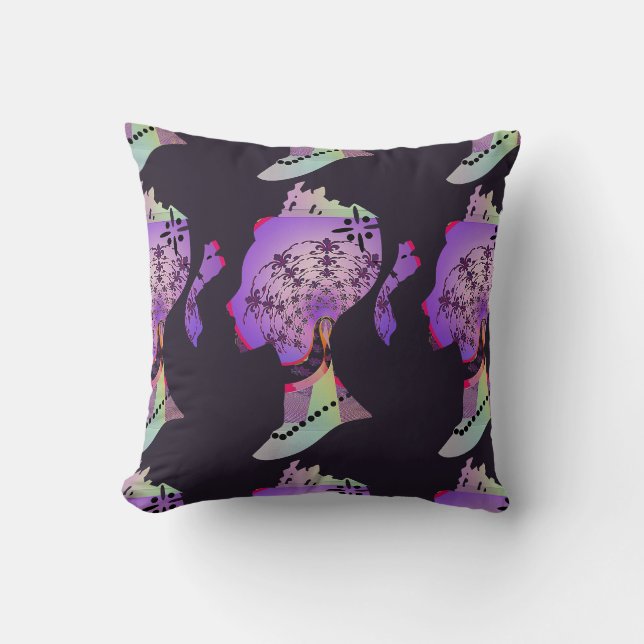 Ponytail Princess  Throw Pillow (Front)