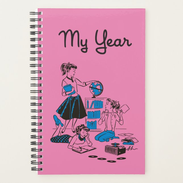 Ponytail retro inspired Yearly Planner (Front)