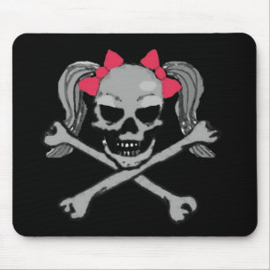 Ponytail skull mouse pad