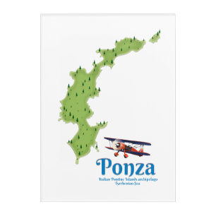 Ponza Italian island map. Acrylic Print