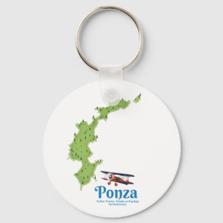 Ponza Italian island map. Keychain