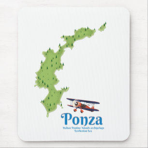 Ponza Italian island map. Mouse Pad