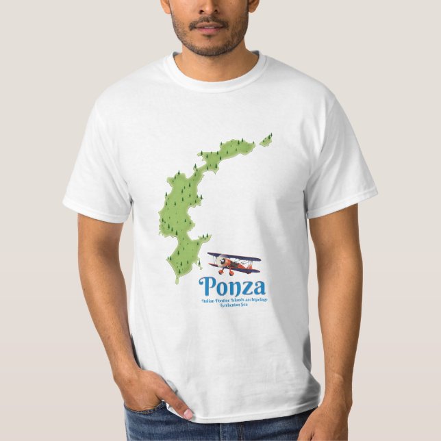 Ponza Italian island map. T-Shirt (Front)