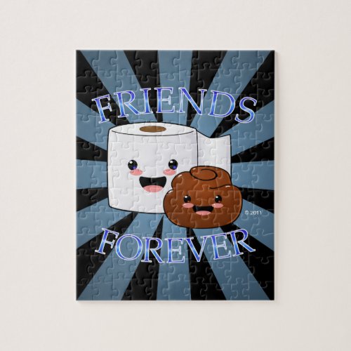 Poo and Toilet Paper Friends Forever Jigsaw Puzzle