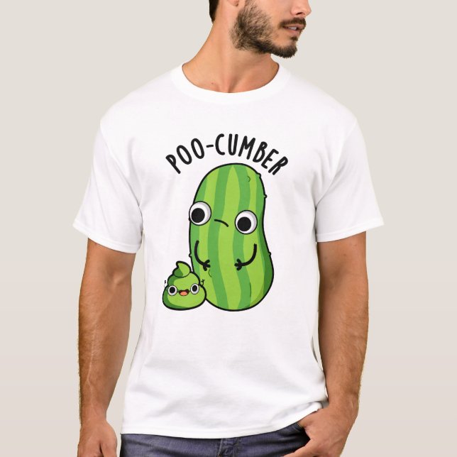 Poo-cumber Funny Cucumber Pun  T-Shirt (Front)