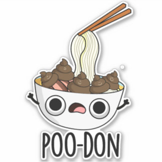 Poo-don Funny Udon Pun  Sticker