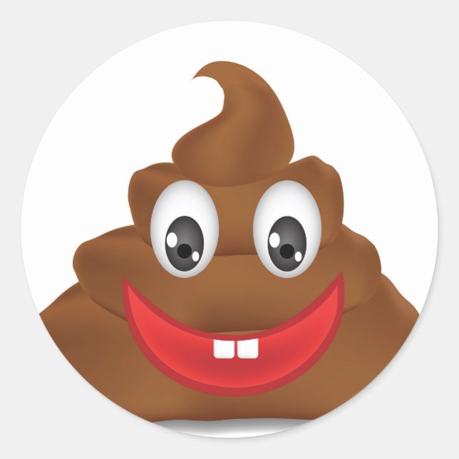 poo emojis classic round sticker (Front)