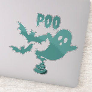 Poo Halloween Ghost Sticker
