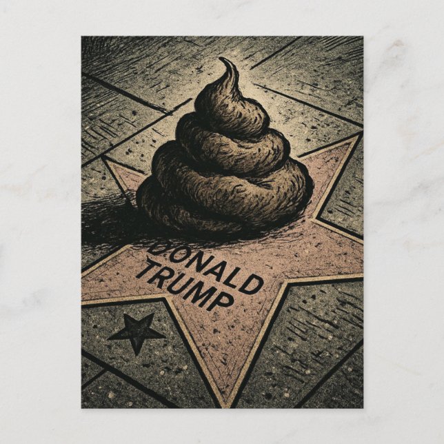 Poo on a Star Postcard (Front)