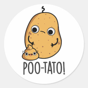 Poo-tato Funny Veggie Poop Pun Classic Round Sticker
