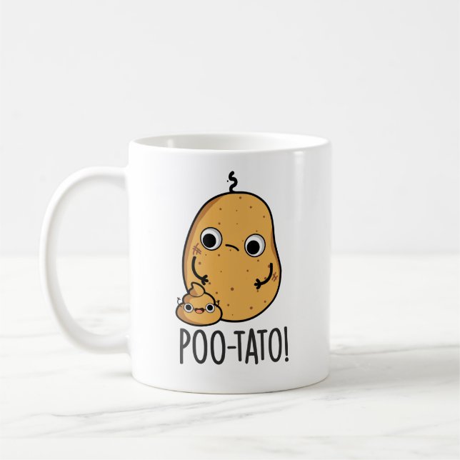Poo-tato Funny Veggie Poop Pun  Coffee Mug (Left)