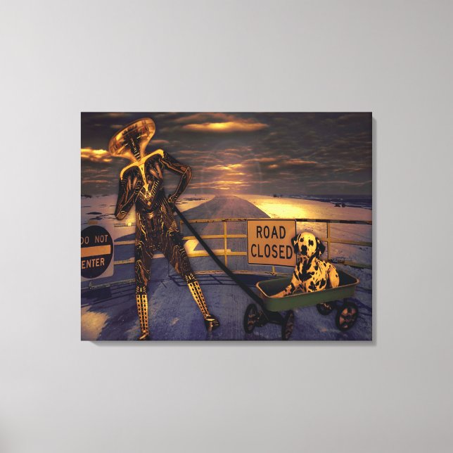 Pooch Abduction Wrapped Canvas Print (Front)