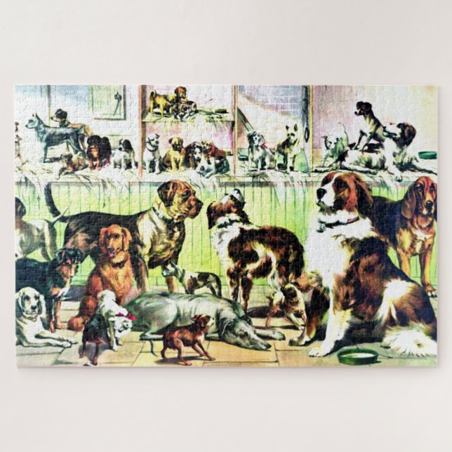 "Pooch Parlor" Jigsaw Puzzle (Horizontal)