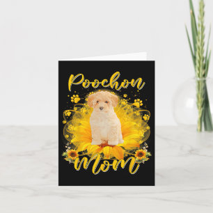 Poochon Dog Mom With Sunflower Dog Paws Mothers Da Card