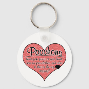 Poochon Paw Prints Dog Humor Keychain