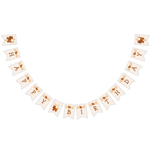 Poochtastic HAPPY BIRTHDAY Name Opt. on Flag 7 (All)