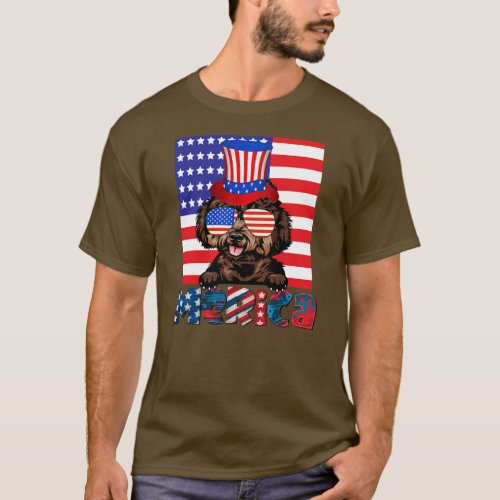 Poodle 4th of July Merica Men Women American Flag T_Shirt