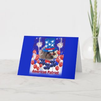 Poodle American Patriot Folded Note Card