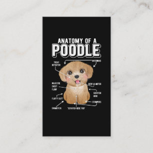 Poodle Anatomy Funny Dog Business Card