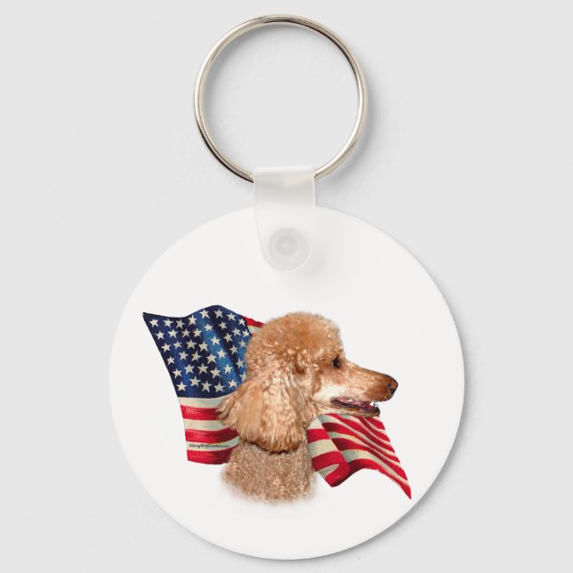 Poodle (apricot) Flag Keychain (Front)