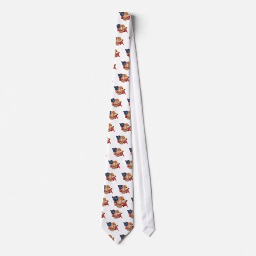 Poodle apricot Flag Neck Tie