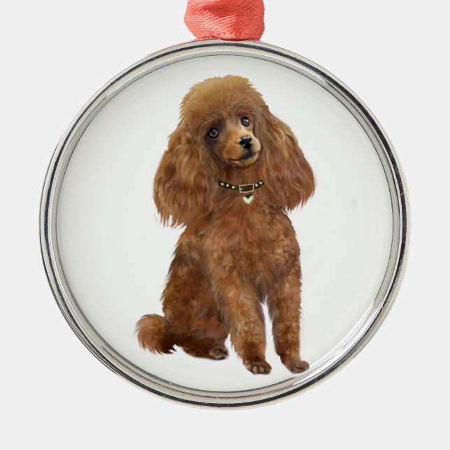 Poodle - Apricot Metal Ornament (Front)