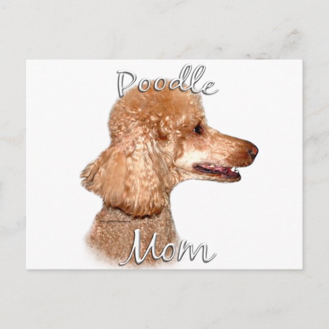 Poodle (apricot) Mom 2 Postcard (Front)