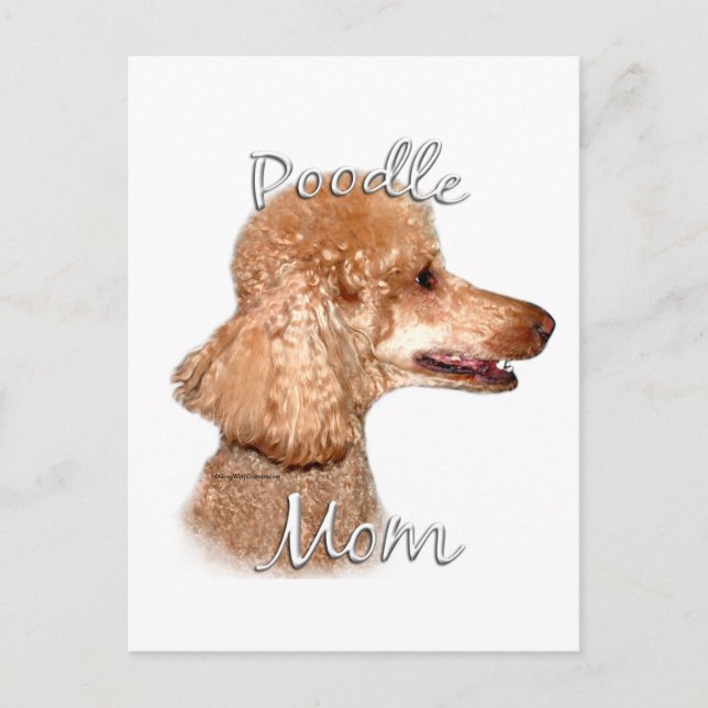 Poodle (apricot) Mom 2 Postcard (Front)