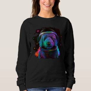 Poodle Astronaut Dog Colorful Outer Space Explorer Sweatshirt