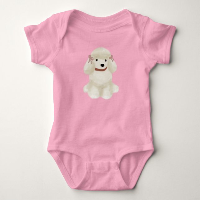 Poodle Baby Clothes Bodysuit (Front)