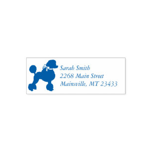 Poodle Baby Shower Blue Self-inking Stamp