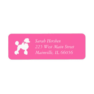 Poodle Baby Shower Pink Label
