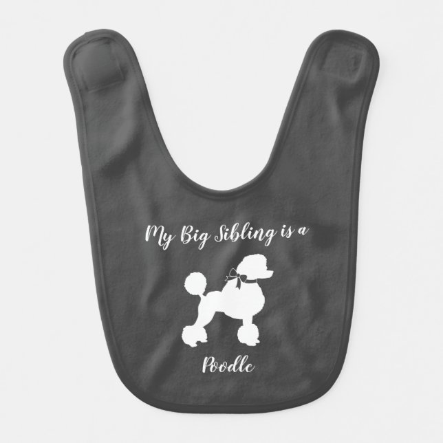 Poodle Baby Shower Puppy Bib (Front)