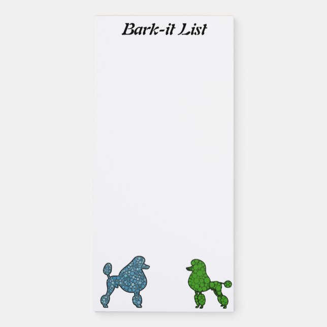 Poodle Bark-it List Customizable Name Text Magnetic Notepad (Front)