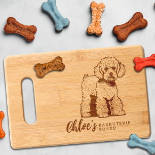 Poodle Barkuterie Dog Treat Wood Cutting Boa Engraved Cutting Board