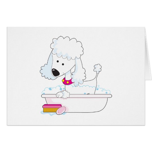 Poodle Bath Cards (Front Horizontal)