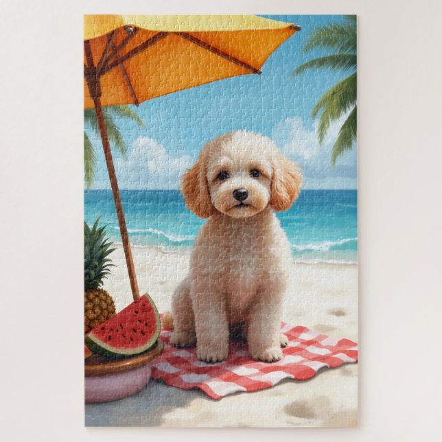 Poodle Beach Relax Scene Jigsaw Puzzle (Vertical)