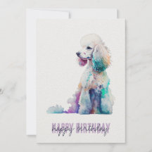 Poodle Birthday Card