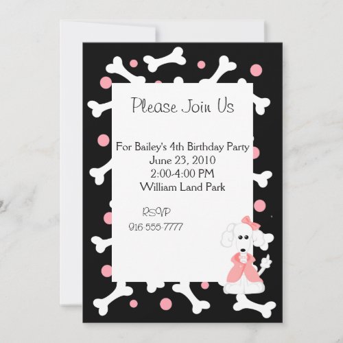 Poodle Birthday Invitation