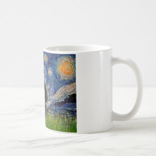 Poodle (black 1) - Starry Night Coffee Mug