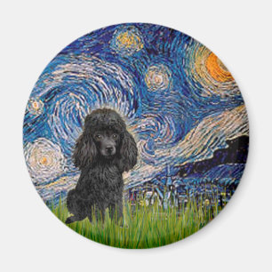Poodle (black 1) - Starry Night Magnet