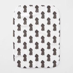 Poodle (Black) Baby Burp Cloth