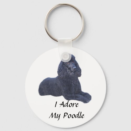 Poodle Black Keychain I Adore