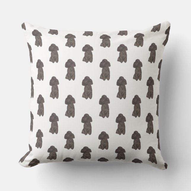 Poodle (Black) Throw Pillow (Front)