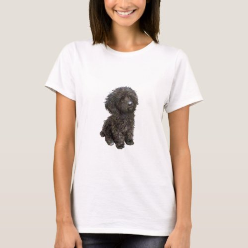 Poodle _ black toy pup T_Shirt